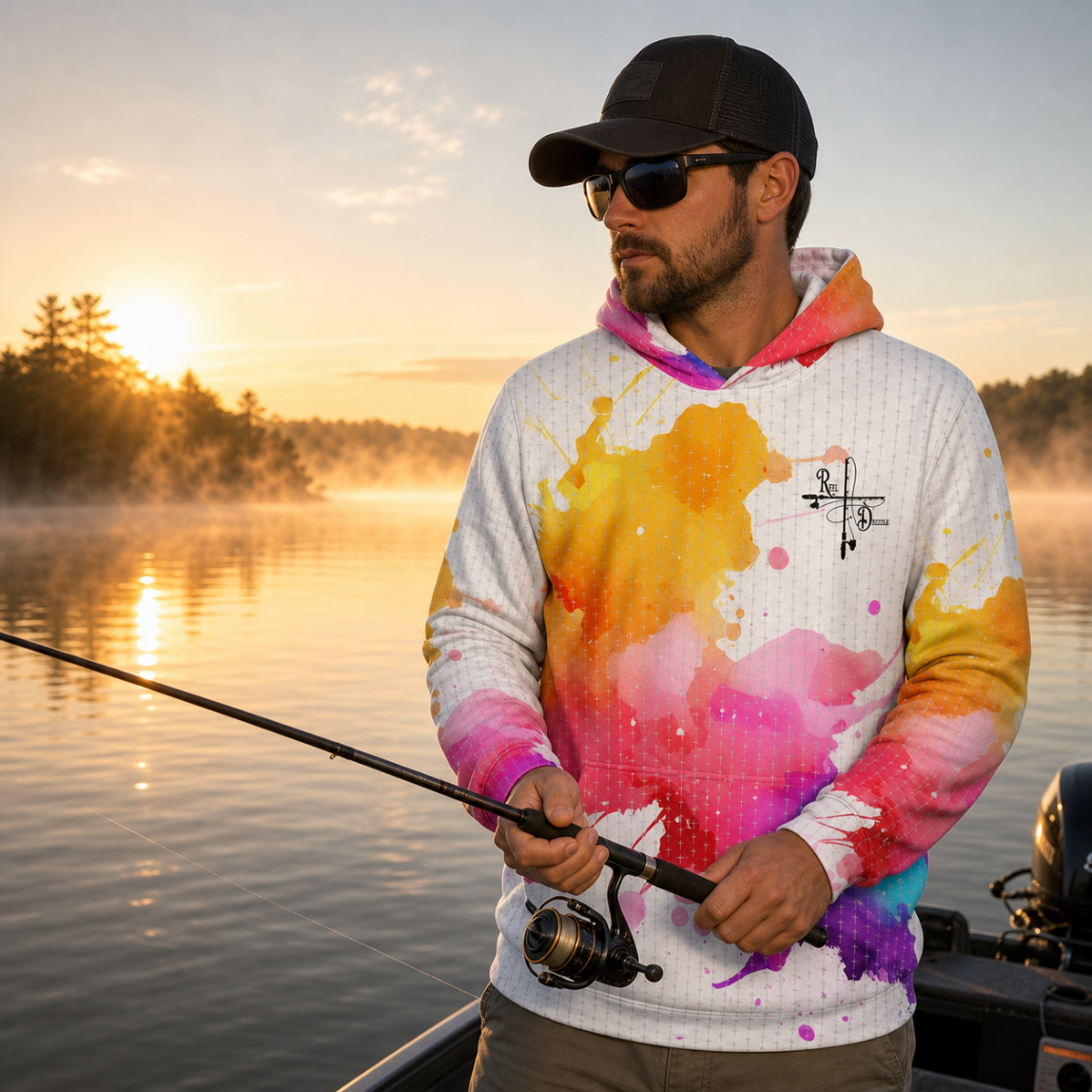 Water Color Cross Fishing Hoodie