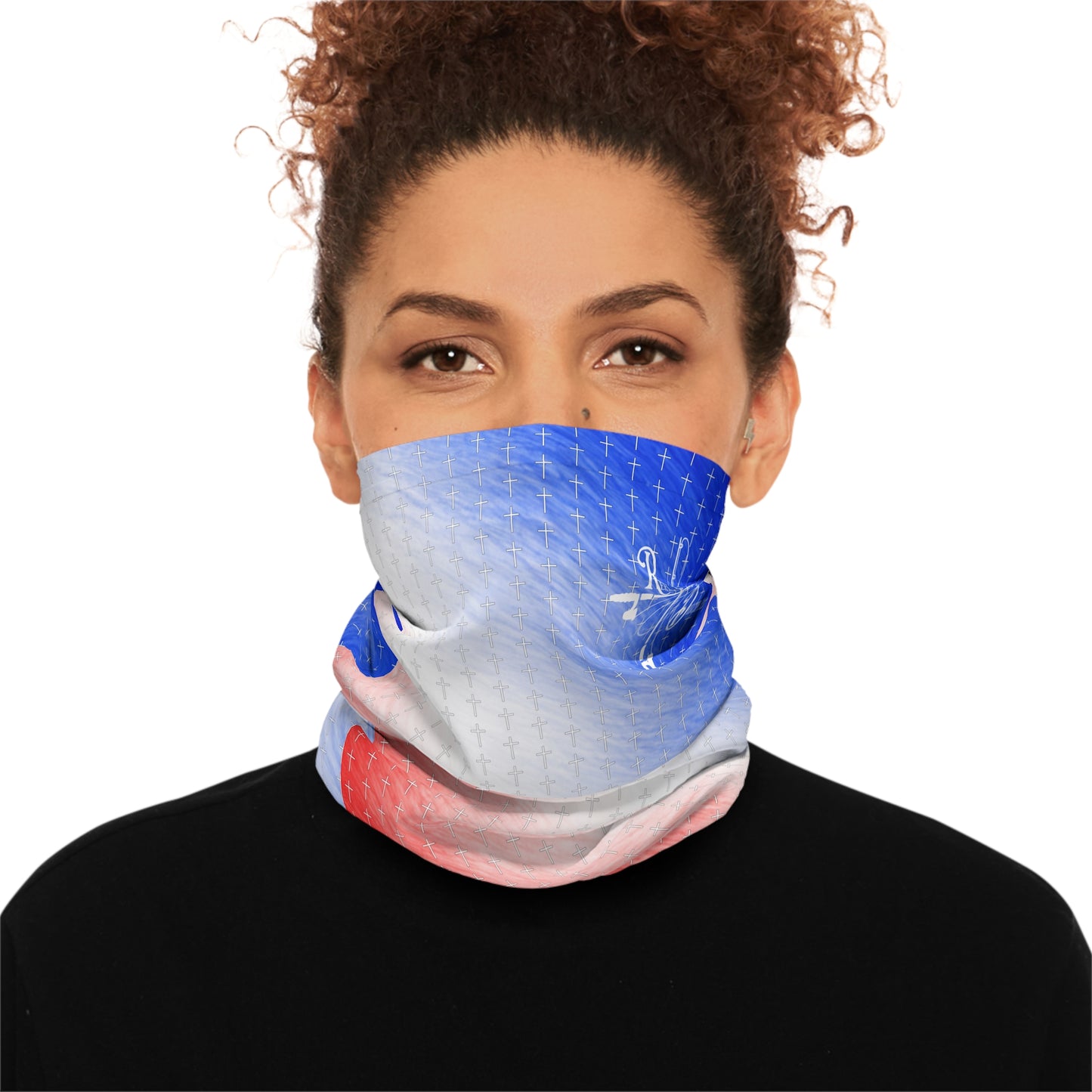 Red White and Blue Cross  Lightweight Neck Gaiter
