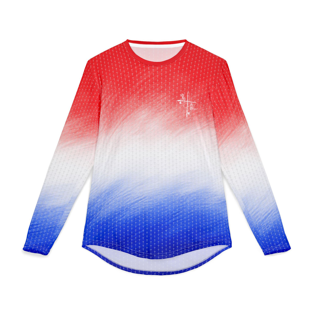 Red White and Blue Cross Fishing & Outdoor Sun Shirt