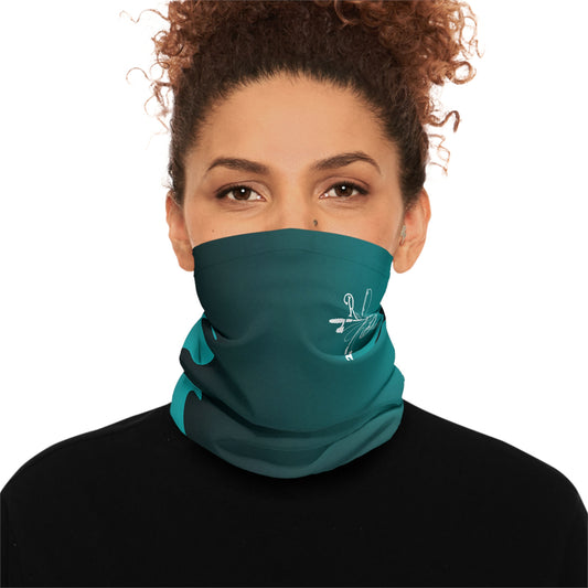 Black and Teal Lightweight Neck Gaiter