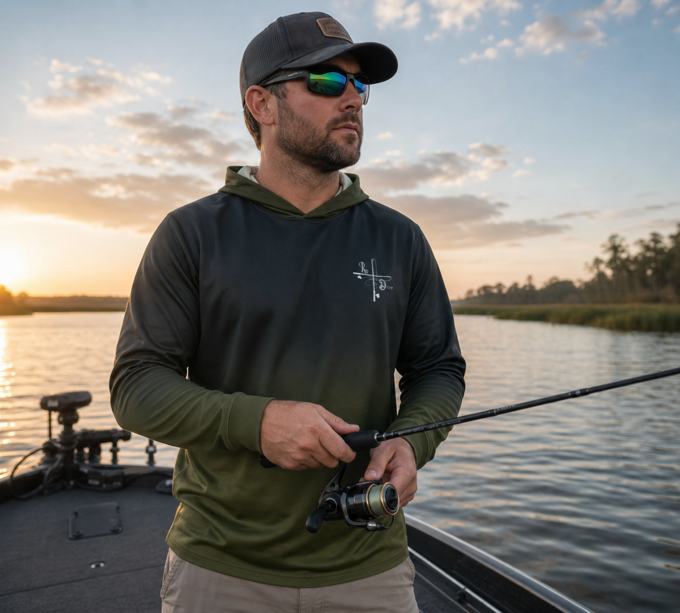 Black Olive Fishing Hoodie