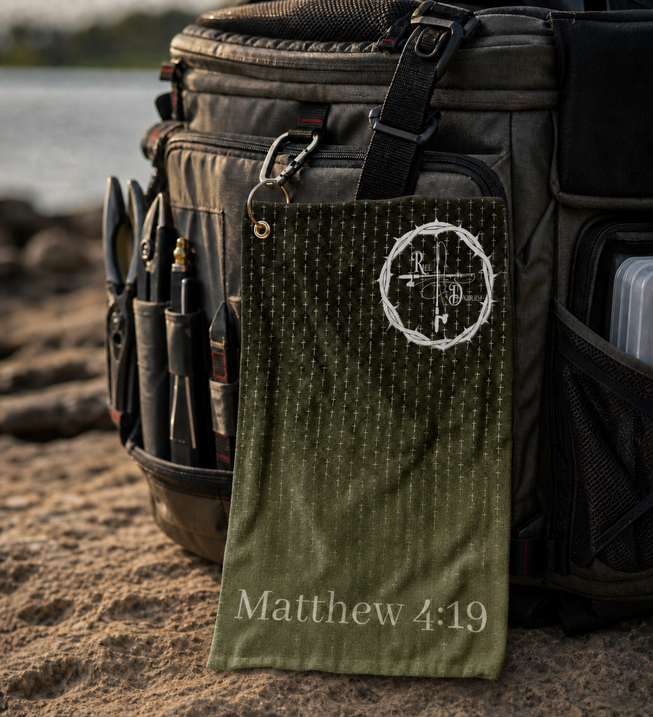 Black Green Fishing Towels