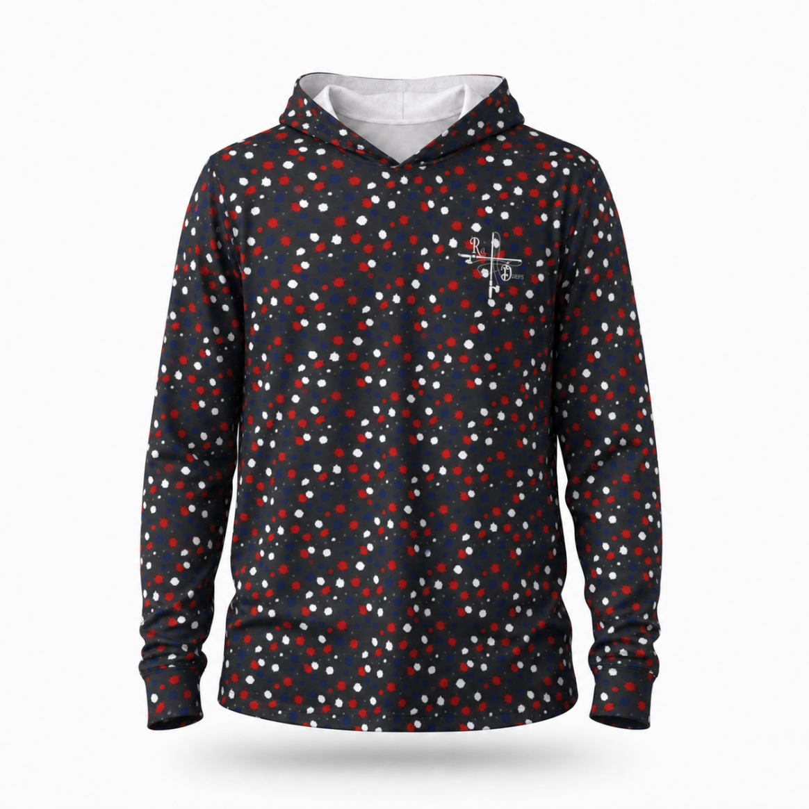 Black Splatter Paint Fishing Hoodie
