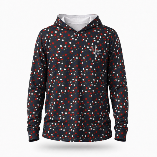 Black Splatter Paint Fishing Hoodie