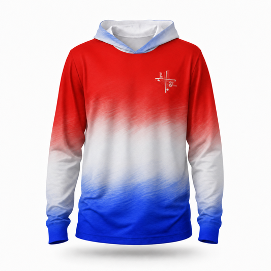Red White and Blue Fishing Hoodie