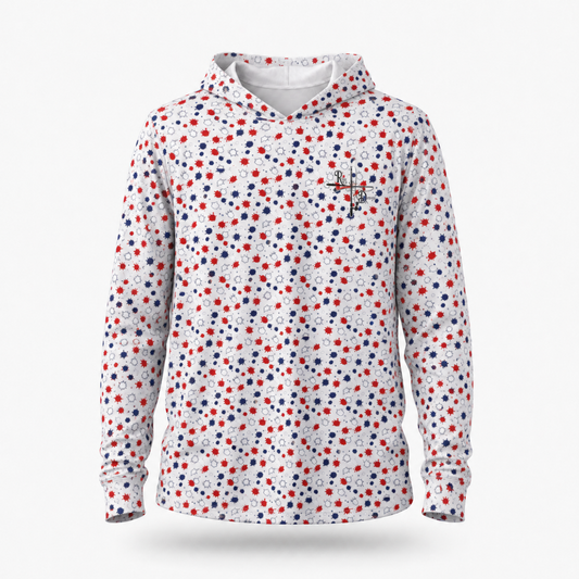 White Splatter Paint Fishing Hoodie